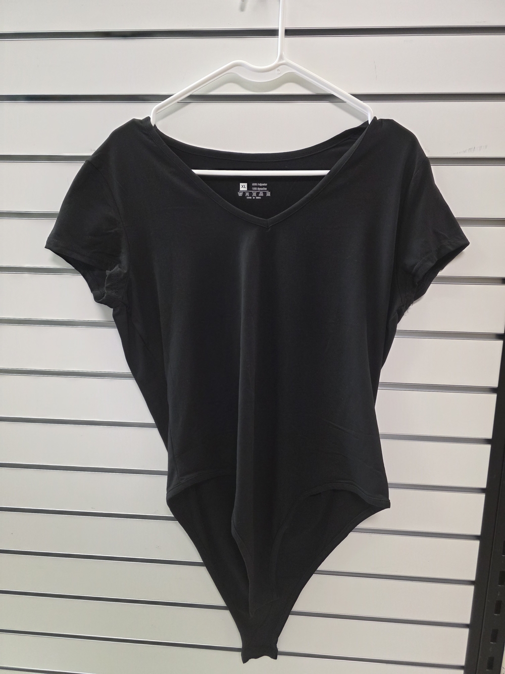XL Women's Black V-Neck Bodysuit